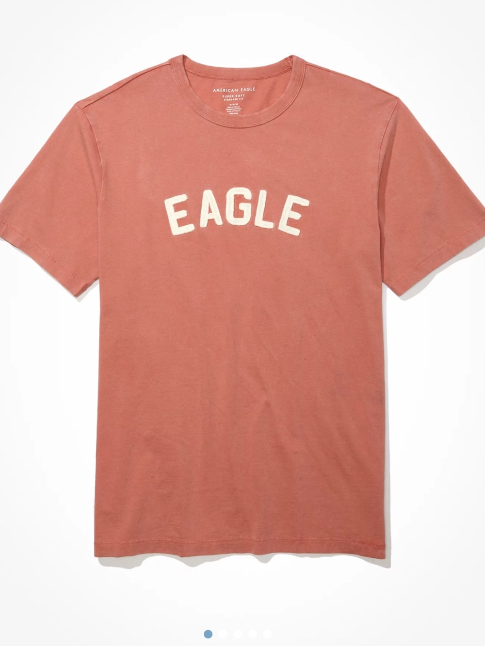 American Eagle Outfitters Coral 'EAGLE' Logo Crewneck Tee